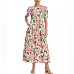 Banjanan Floral Dress with Pink and Green Pattern